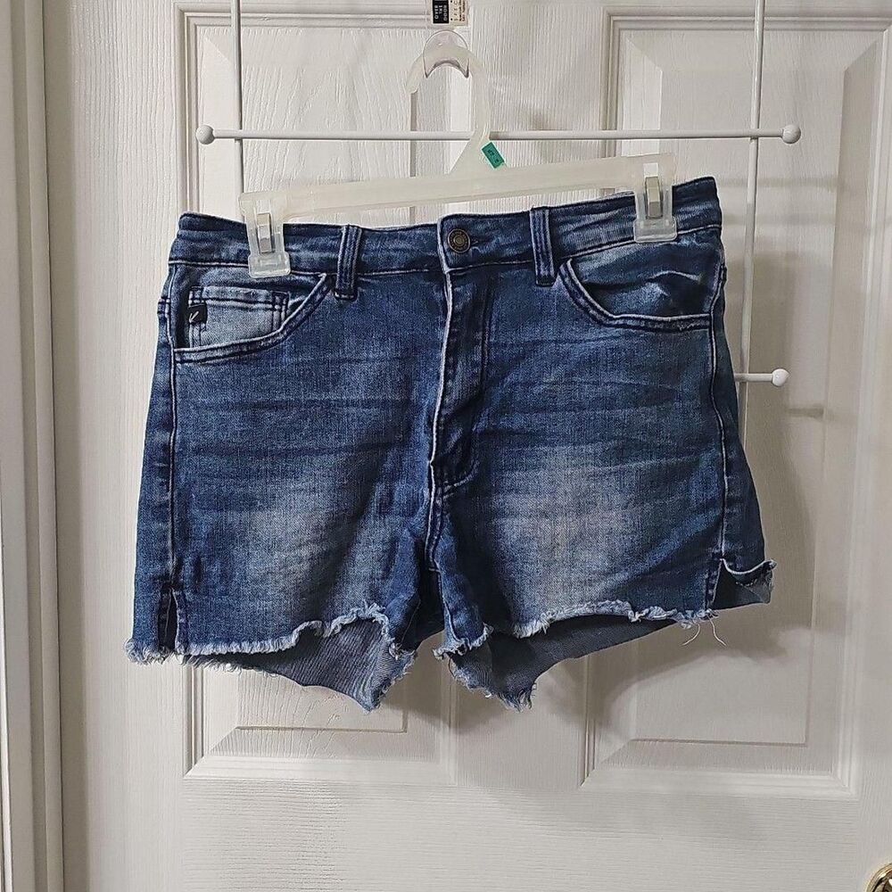 KanCan Mid Rise Distressed Raw Hem Denim Jean Shorts Large